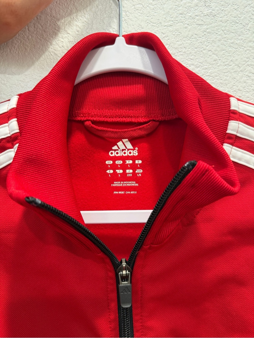 Vintage Adidas Jacket Red and Black Lightweight Track Jacket Size L - Picture 10 of 12